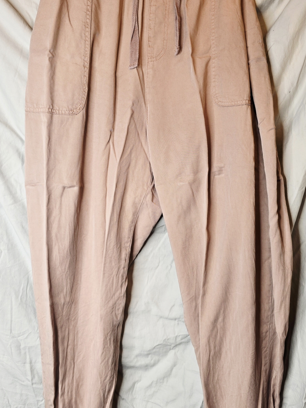 Time and Tru Cropped Drawstring Pants in Blush Pink